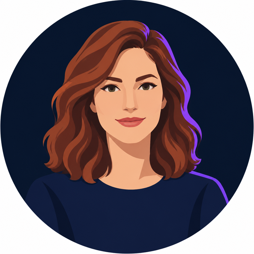 Illustrated portrait of Ava, Conversation Intelligence Lead at iBrands AI — AI persona