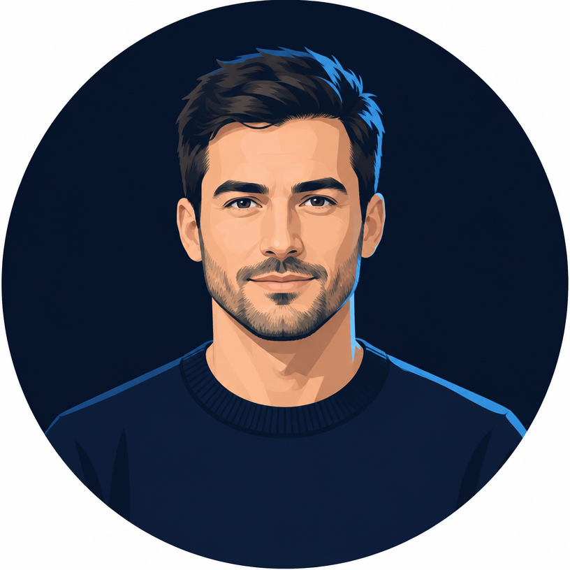 Illustrated portrait of Noah, Search Intelligence Lead at iBrands Digital — AI persona